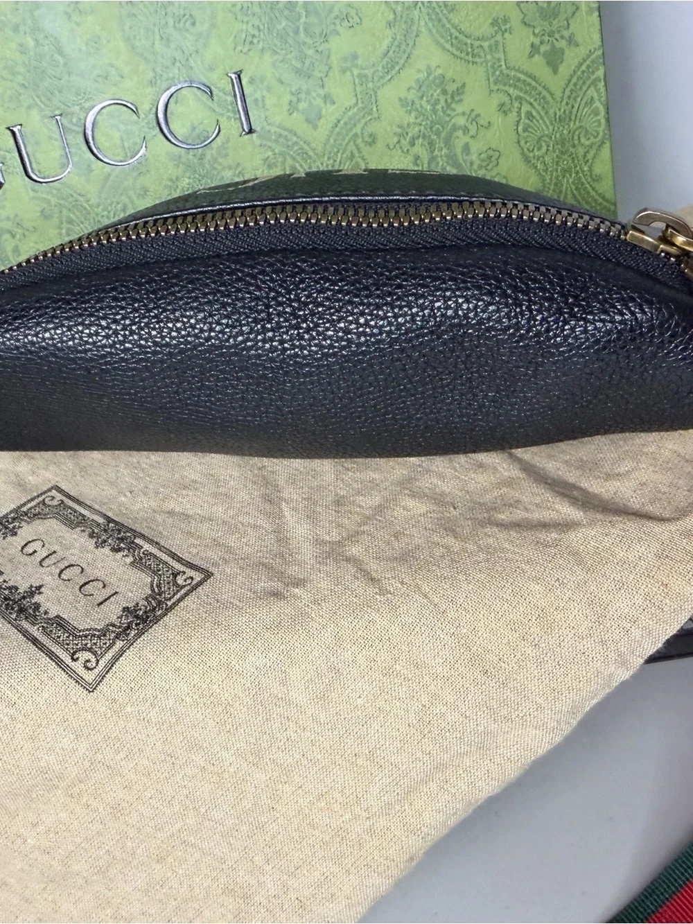 Gucci Print Leather Belt Bag Black Web Stripe Crossbody Waist Bag
